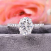 2.5 CT Oval moissanite engagement ring,white gold,claw prong,hidden halo,solitaire oval moissanite ring,wedding anniversary gift ring,women