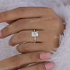 2.5 CT Emerald moissanite engagement ring,simple gold band,solitaire,emerald cut moissanite ring,promise ring,wedding ring,14k yellow gold