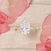 3 CT pear shaped engagement ring,moissanite,unique vintage style engagement ring,hidden halo,solitaire,pear moissanite ring,wedding ring