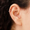 Diamond helix hoop,helix earring,cartilage hoop,14k solid gold hoops,helix piercing,diamond huggies•tiny•diamond hoops•cartilage earring