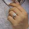 3ct Radiant cut moissanite engagement ring Hidden Halo Solitaire 14K White Gold Proposal Wedding Ring for Women