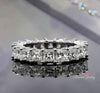 Moissanite eternity band 14k white gold 6.02TCW princess Moissanite wedding band 4mm full eternity ring stackable ring anniversary band ring