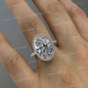 8.5 CT Halo oval cut moissanite engagement ring,huge big large Oval engagement ring,luxury celebrity style,Solitaire cathedral wedding ring