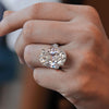 13 CT Oval moissanite engagement ring Large oval solitaire celebrity style oval engagement ring wide band cocktail Luxury wedding rings