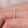Marquise wedding band,Moissanite marquise eternity ring solid gold,dainty stackable ring,3/4 marquise band ring,thin wedding band women