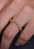 Dainty 14k Yellow Gold Moissanite Chevron Wedding Band
