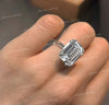 8 CT Large Emerald cut moissanite engagement ring,big solitaire knife edge,celebrity style emerald Moissanite diamond wedding ring for women