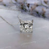 Cushion moissanite pendant necklace,18k/14k solid gold chain necklace,solitaire pendant necklace,cushion cut pendant moissanite necklace