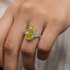 8 CT Canary yellow moissanite sapphire ring Three stone oval moissanite engagement ring yellow sapphire ring yellow diamond wedding ring