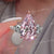 6 CT luxury pink moissanite pear shaped engagement ring,large Three stone pink pear ring,unique celebrity style,big cocktail wedding ring