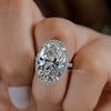 8.5 CT Halo oval cut moissanite engagement ring,huge big large Oval engagement ring,luxury celebrity style,Solitaire cathedral wedding ring