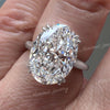7.5 CT Oval cut moissanite engagement ring,double claw prong Cathedral,celebrity style,big large moissanite oval solitaire ring,wedding ring
