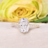 2.5 CT Cushion Cut Moissanite,hidden halo Engagement Ring,solitaire elongated cushion Cathedral ring,kim kardashian ring style wedding Ring