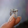 Emerald cut moissanite engagement ring split band solitaire 4.5 carat unique emerald cut moissanite ring split shank wedding ring for women