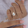 3 CT pear moissanite engagement ring hidden halo claw 4 prong solitaire pear shaped ring custome hand made classic wedding ring for women