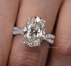 oval lab grown diamond ring 3CT IGI certified diamond oval engagement ring unique infinity band solitaire wedding ring promise ring for her