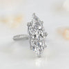 7.5CT Marquise Moissanite Engagement Ring: Art Deco Filigree, Hidden Halo wedding ring