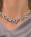 Handmade Heart Moissanite Tennis Choker: 14k Gold Eternity Necklace