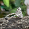 18.5CT Radiant Cut Moissanite Engagement Ring: 14k White Gold Cathedral Setting