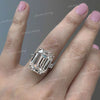 16 CT Three Stone moissanite emerald cut ring,celebrity style baguette&big large Emerald cut moissanite engagement ring 3 stone wedding ring