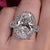 8CT oval engagement ring with halo big Oval moissanite engagement ring wide band statement wedding ring women large diamond anniversary ring