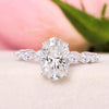 2.5ct oval moissanite engagement ring,hidden halo,14k white gold,solitaire,unique oval engagement ring,bridal wedding ring,women,anniversary